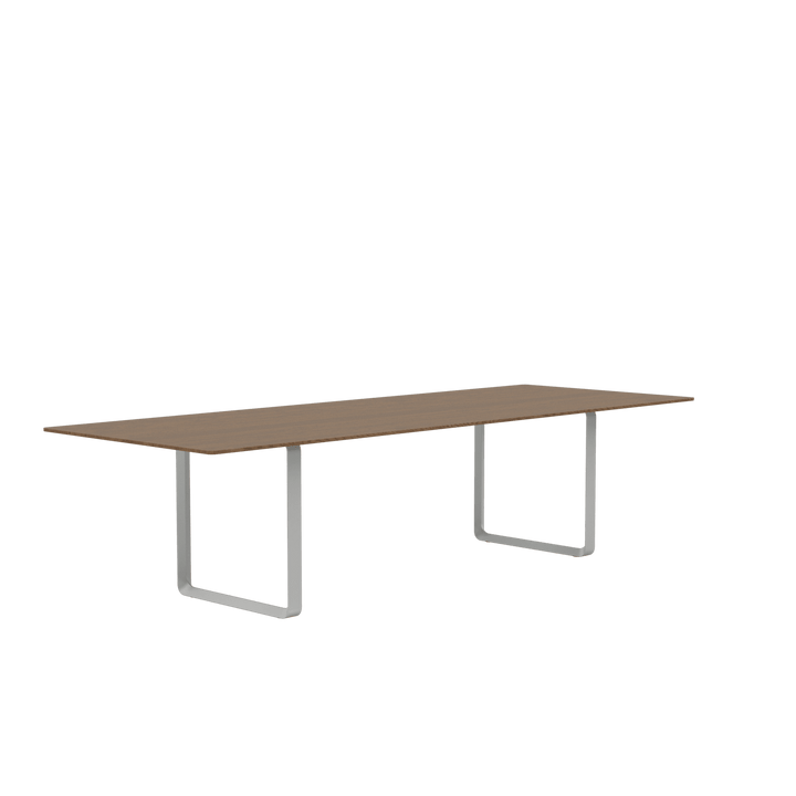 70/70 Table - Large - Muuto Table + Task - Solid Smoked Oak Top & Grey Base - HORNE