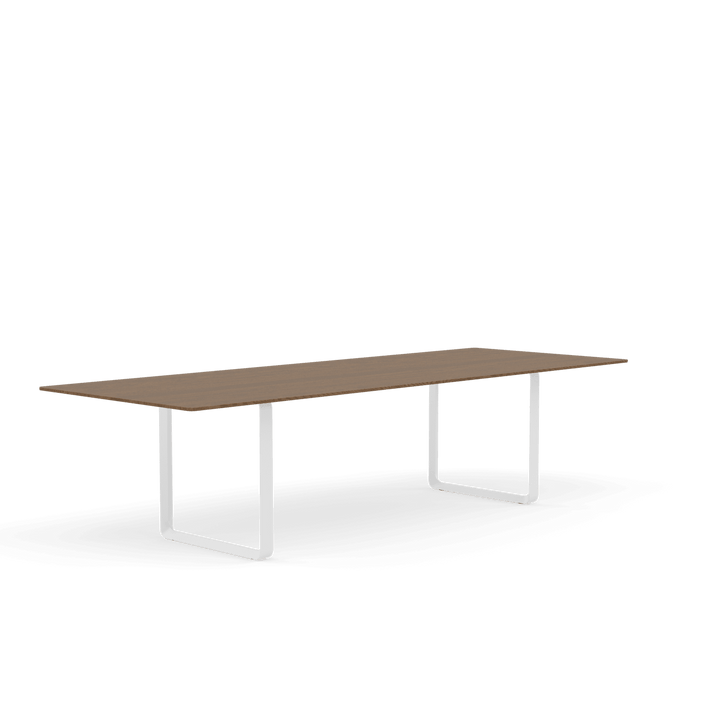 70/70 Table - Large - Muuto Table + Task - Solid Smoked Oak Top & White Base - HORNE