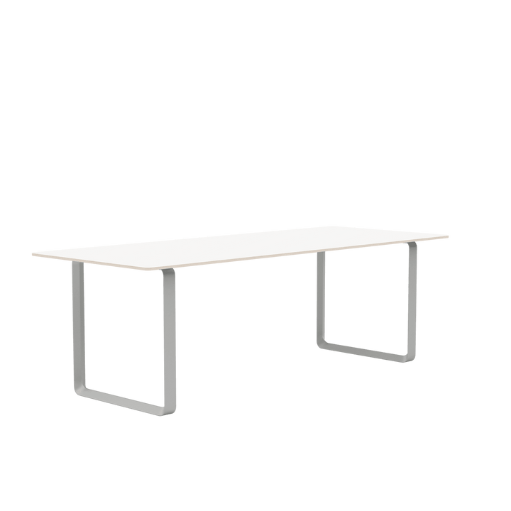70/70 Table - Medium - Muuto Table + Task - White Laminate Top & Grey Base - HORNE