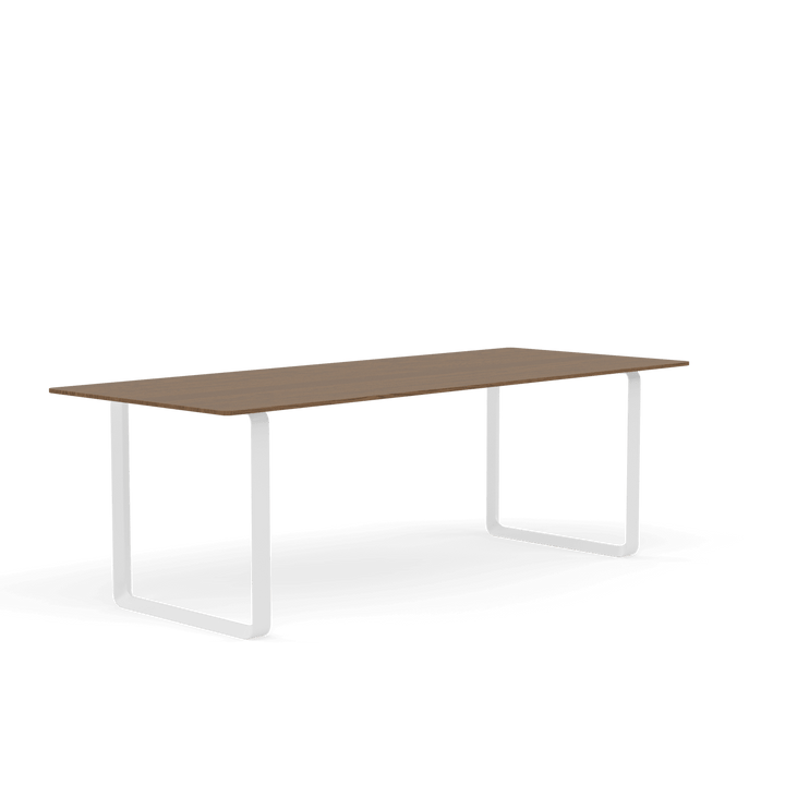 70/70 Table - Medium - Muuto Table + Task - Solid Smoked Oak Top & White Base - HORNE