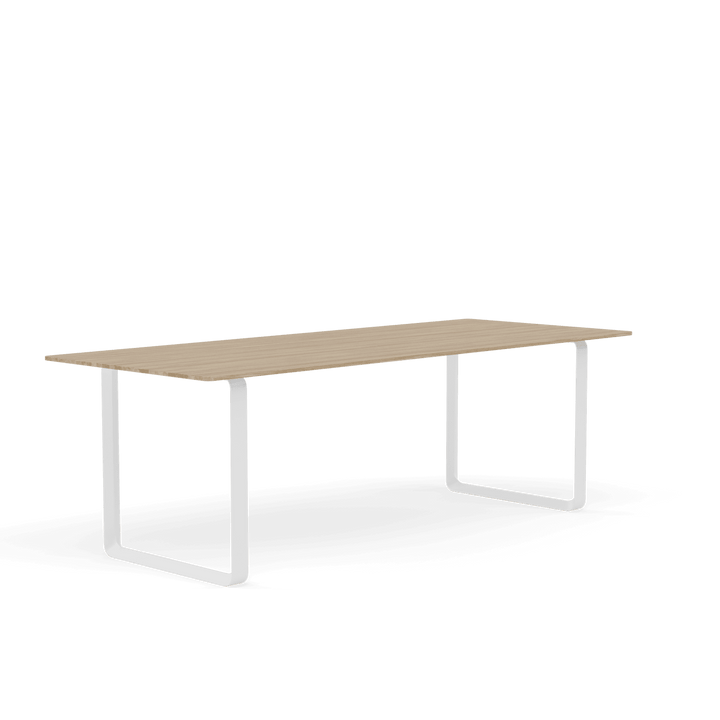 70/70 Table - Medium - Muuto Table + Task - Solid Oak Top & White Base - HORNE