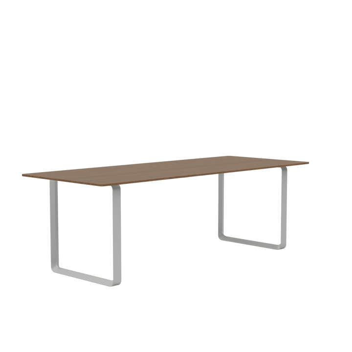 70/70 Table - Medium - Muuto Table + Task - Solid Smoked Oak Top & Grey Base - HORNE