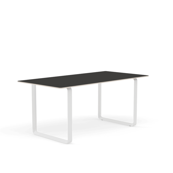 70/70 Table - Small - Muuto Table + Task - Black Linoleum Top & White Base - HORNE