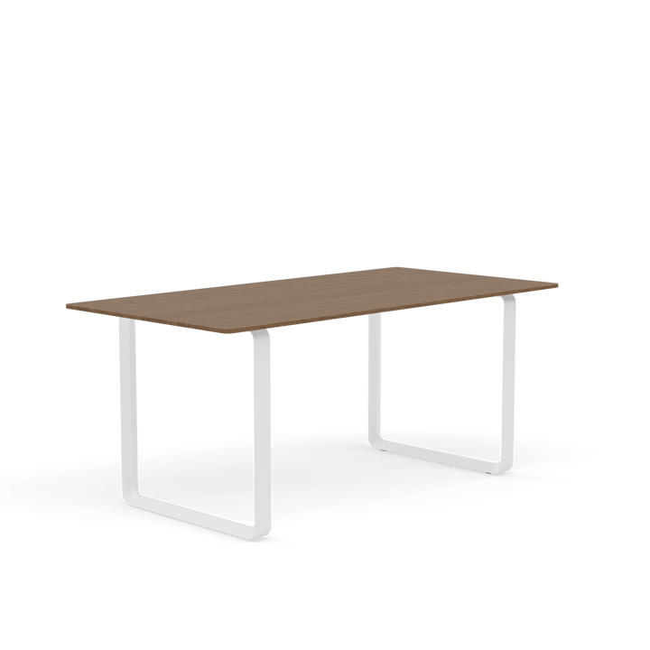 70/70 Table - Small - Muuto Table + Task - Solid Smoked Oak Top & White Base - HORNE