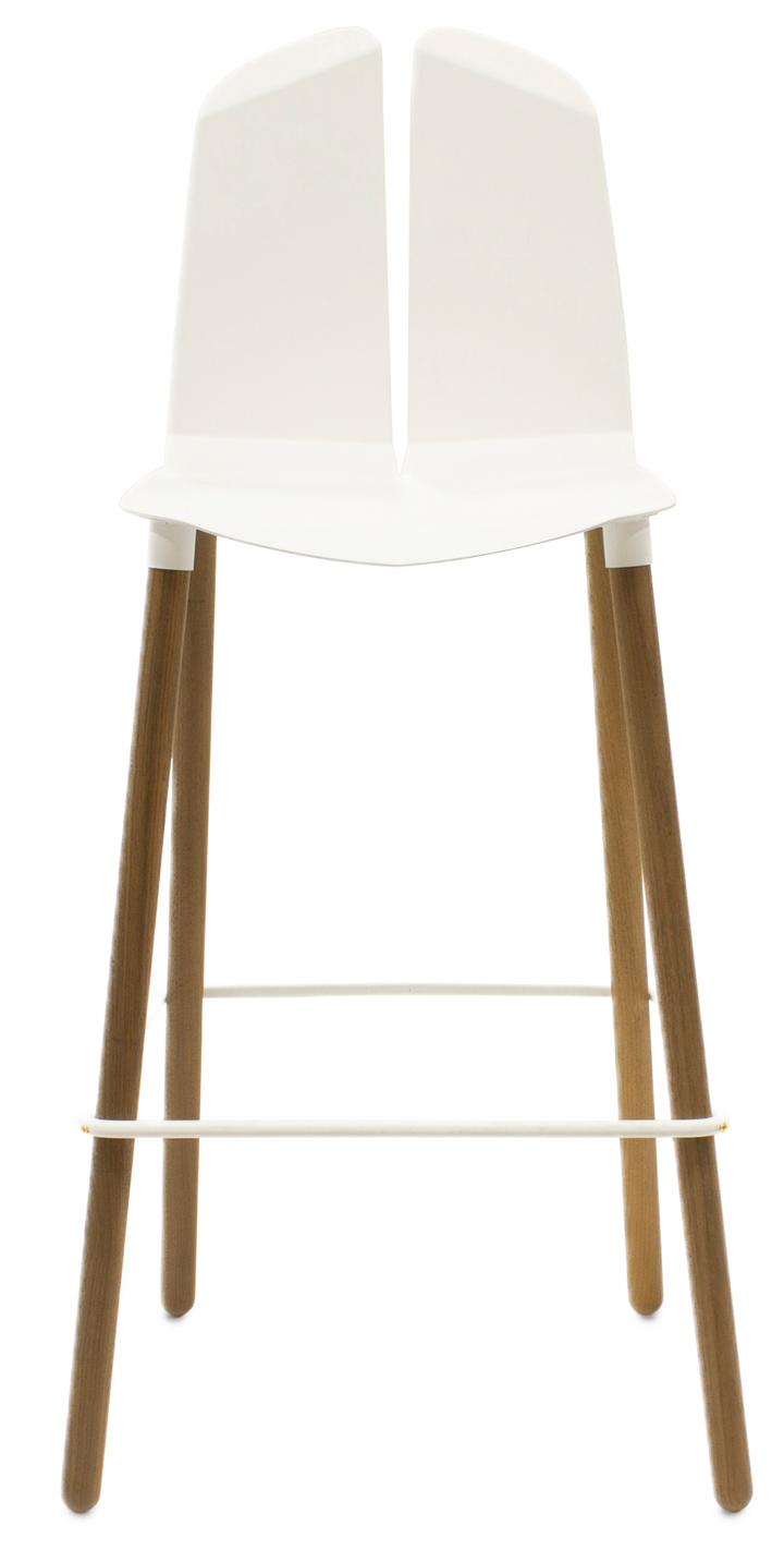 Noa Bar Stool - Tronk - Stools + Benches + Ottomans - White - Walnut - HORNE