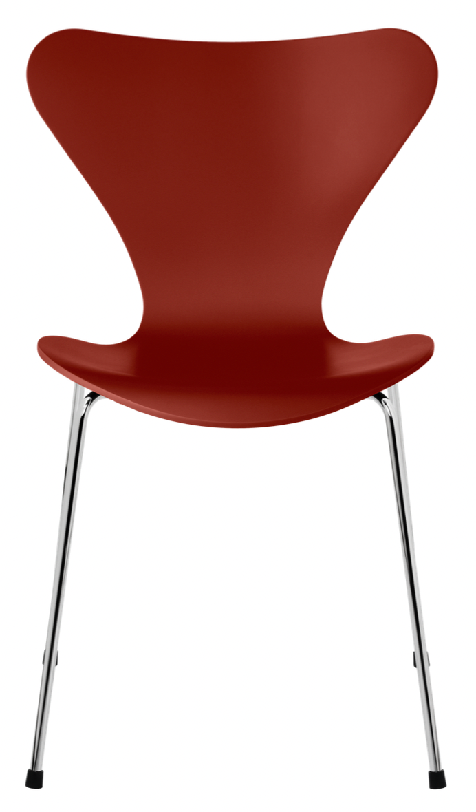Series 7 - Lacquered - Fritz Hansen - Chairs - Venetian Red - Chromed Steel - HORNE