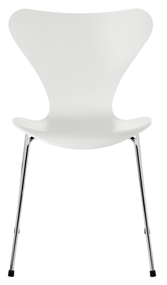 Series 7 - Lacquered - Fritz Hansen - Chairs - White - Chromed Steel - HORNE