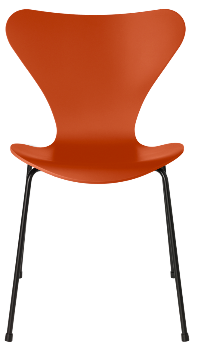 Series 7 - Lacquered - Fritz Hansen - Chairs - Paradise Orange - Black - HORNE