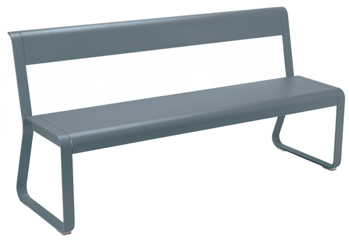 Bellevie Bench with Back - Fermob - Outdoor Furniture - Storm Grey - HORNE