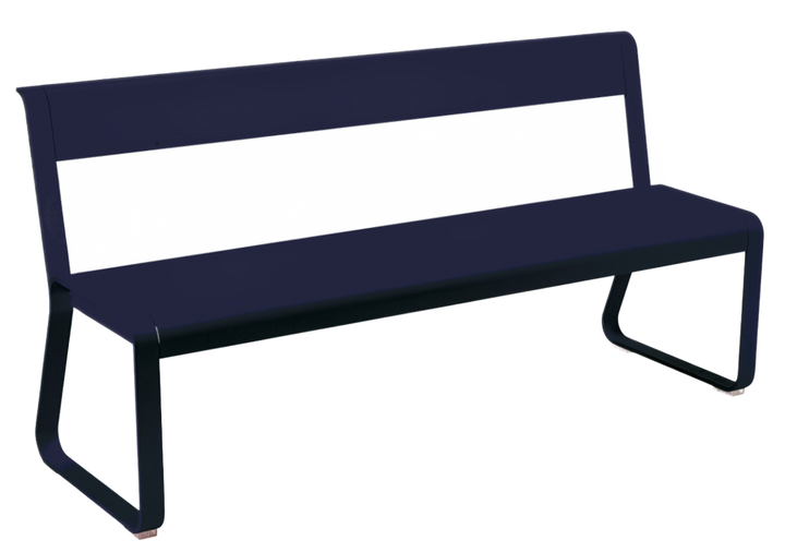 Bellevie Bench with Back - Fermob - Outdoor Furniture - Deep Blue - HORNE