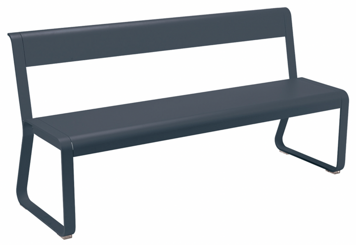 Bellevie Bench with Back - Fermob - Outdoor Furniture - Anthracite - HORNE