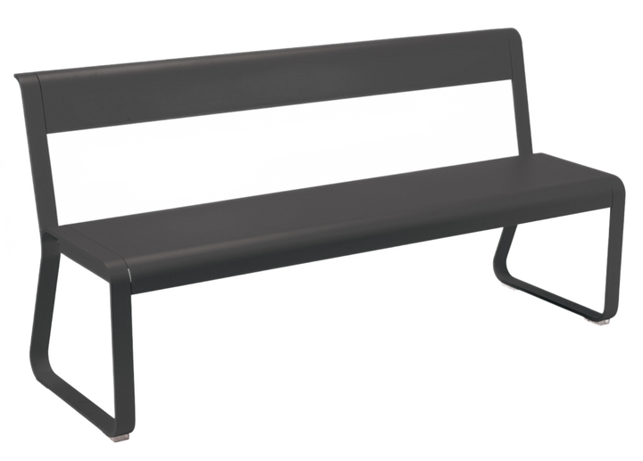 Bellevie Bench with Back - Fermob - Outdoor Furniture - Liquorice - HORNE