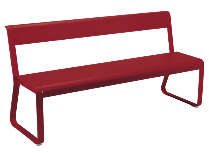 Bellevie Bench with Back - Fermob - Outdoor Furniture - Chili Red - HORNE
