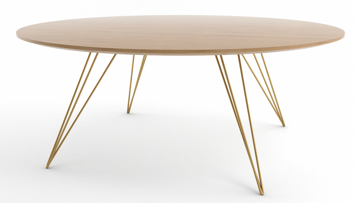 Williams Coffee Table - Small Oval - Tronk - Tables + Desks - White Oak - Brassy Gold - HORNE
