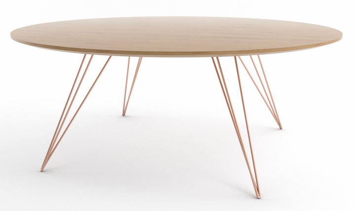 Williams Coffee Table - Small Circle - Tronk - Tables + Desks - White Oak - Rose Copper - HORNE