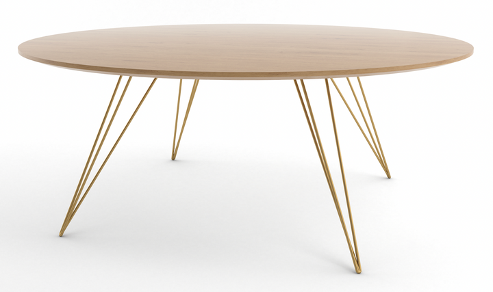 Williams Coffee Table - Small Circle - Tronk - Tables + Desks - White Oak - Brassy Gold - HORNE