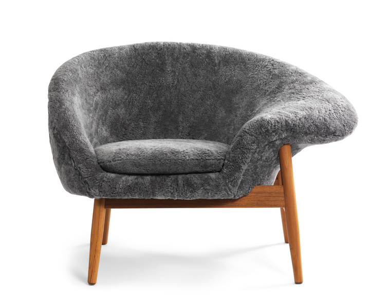 Fried Egg Lounge Chair - Warm Nordic - Chairs - Scandinavian Grey - Right - Facing - HORNE