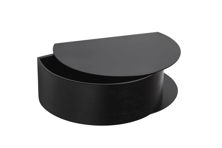 Woud Design Wallie Wall Drawer - Woud - Shelving - Black Metal w/ Black Oak - HORNE