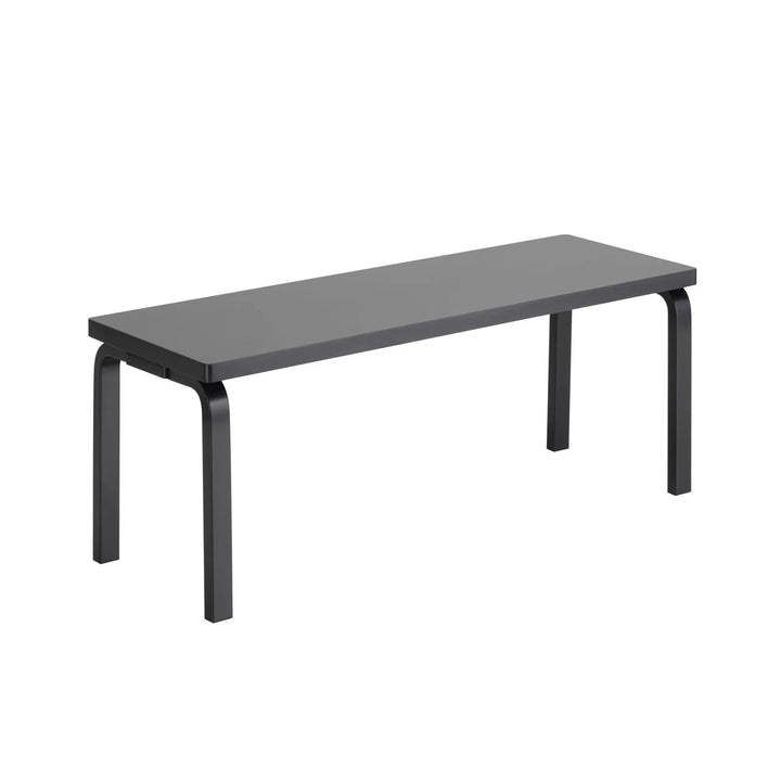 Aalto Bench 153A - Solid Top - Artek Stools + Benches + Ottomans - Black Lacquered - HORNE