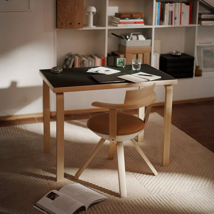 Aalto Table 80B - Artek Tables + Desks - Birch/Black Linoleum - HORNE