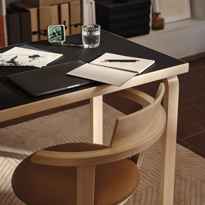 Aalto Table 80B - Artek Tables + Desks - Birch/Black Linoleum - HORNE