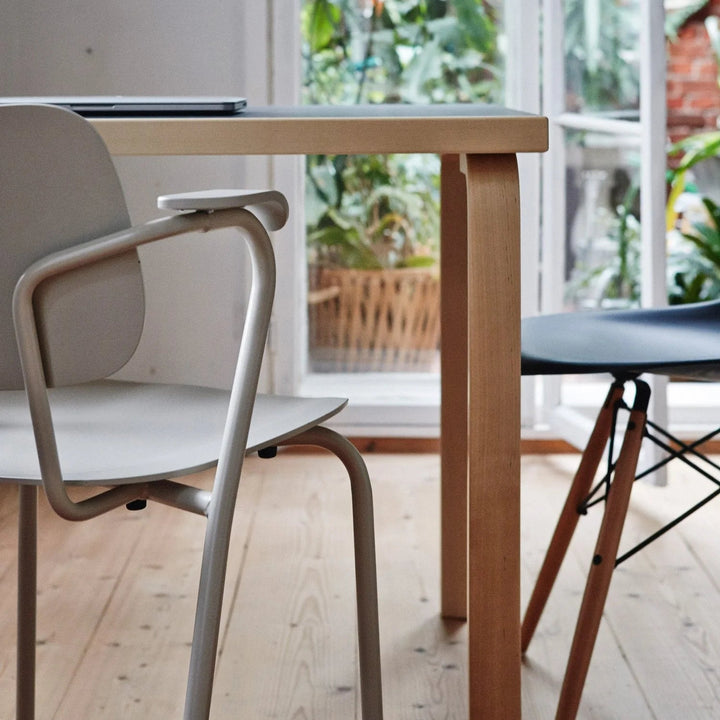 Aalto Table 80B - Artek Tables + Desks - Birch/Black Linoleum - HORNE