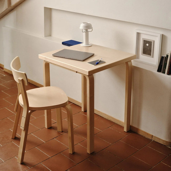 Aalto Table 80C - Artek Tables + Desks - Birch/Black Linoleum - HORNE