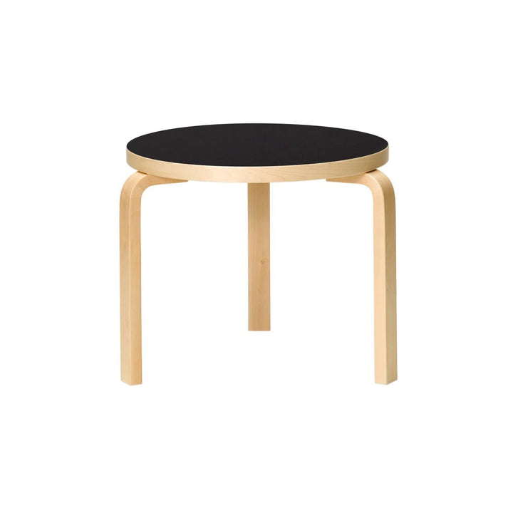 Aalto Table 90D - Artek Tables + Desks - Birch/Black Linoleum - HORNE