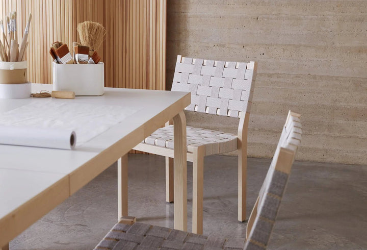 Aalto Table 97 - Extendable - Artek Tables + Desks - Birch/White Laminate - HORNE