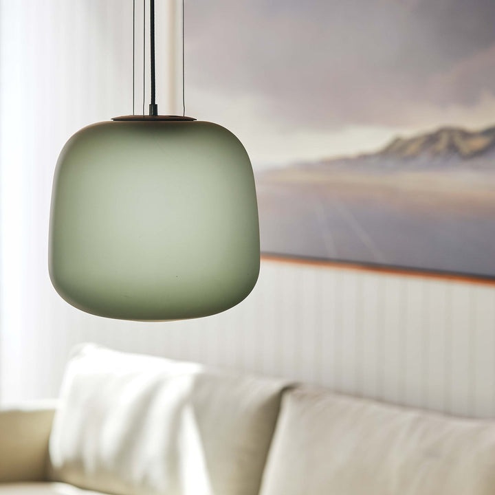 AB Pendant Light - CITTA Pendants - Large - Frosted Smoke Grey/Green - HORNE