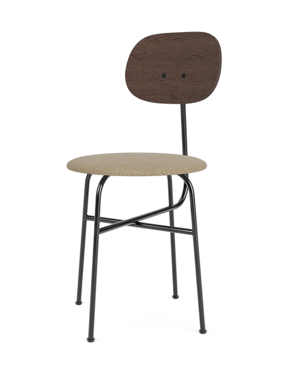 Afteroom Plus Dining Chair - Upholstered Seat - Audo Copenhagen Chairs - Dark Stained Oak | Audo Bouclé 02 - HORNE