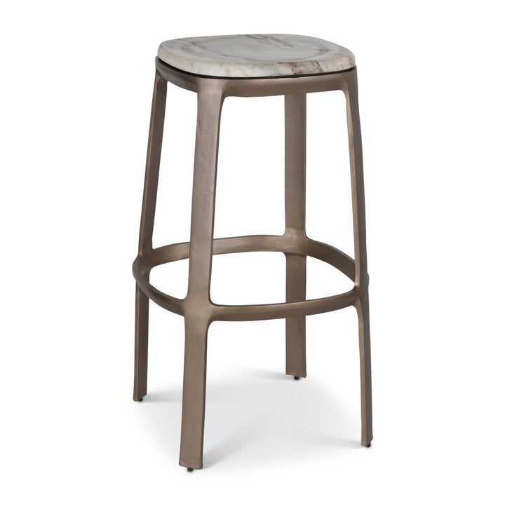 Alfie Bar Stool - Urbia Stools + Benches + Ottomans - Toronto Sand Antique Nickel - HORNE