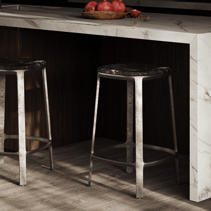 Alfie Counter Stool - Urbia Stools + Benches + Ottomans - Toronto Sand Antique Nickel - HORNE
