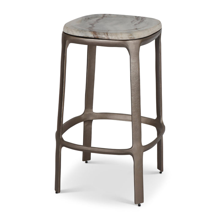 Alfie Counter Stool - Urbia Stools + Benches + Ottomans - Toronto Sand Antique Nickel - HORNE