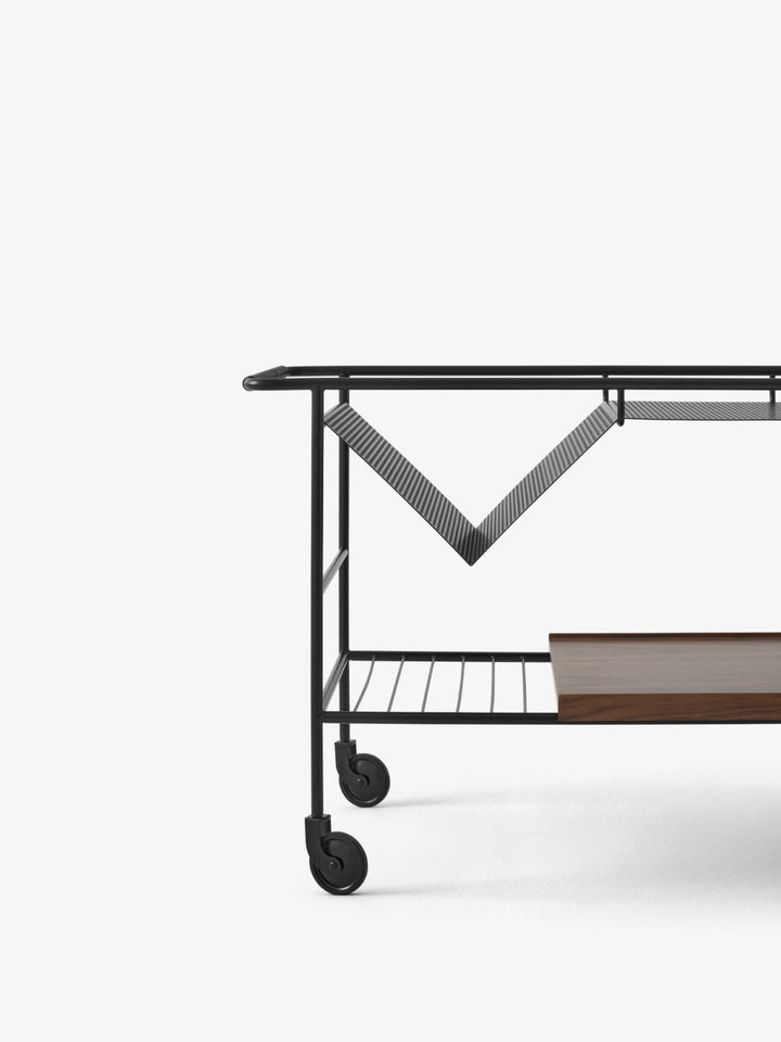 Alima Trolley - &Tradition Trolleys + Carts - Matte Black & Lacquered Walnut - HORNE