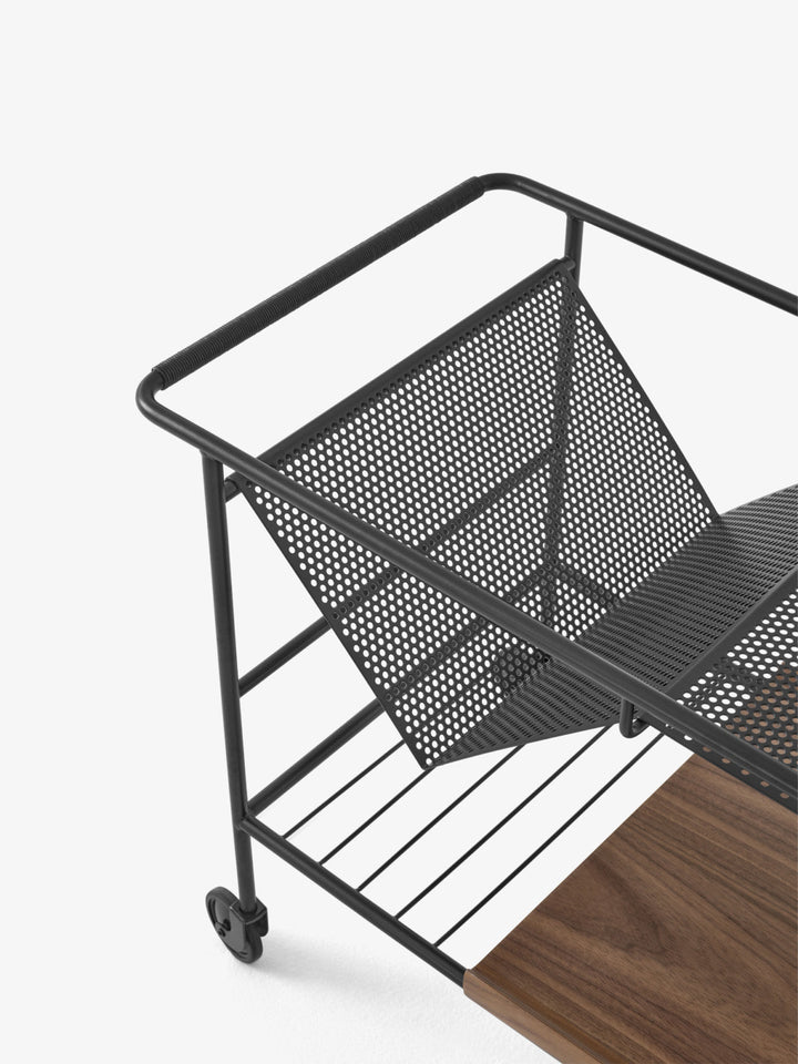 Alima Trolley - &Tradition Trolleys + Carts - Matte Black & Lacquered Walnut - HORNE