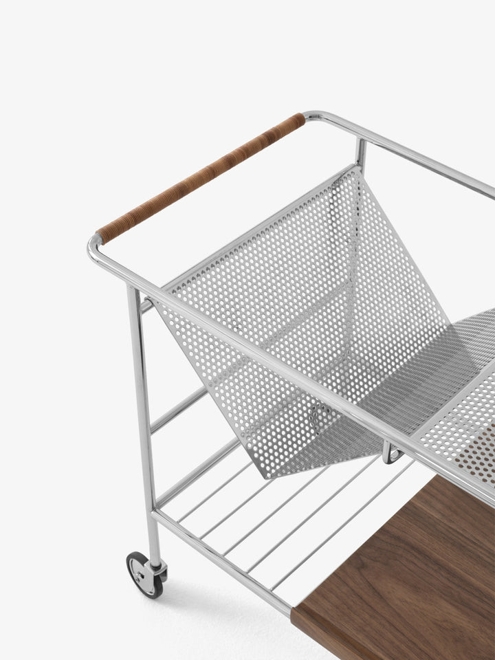 Alima Trolley - &Tradition Trolleys + Carts - Matte Black & Lacquered Walnut - HORNE