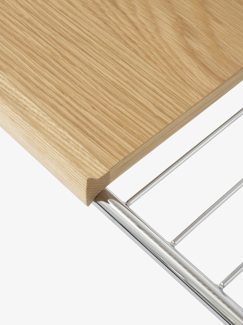 Alima Trolley - &Tradition Trolleys + Carts - Chrome & Lacquered Oak - HORNE
