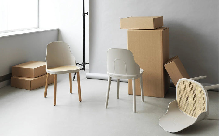 Allez Chair Upholstery Oak - Normann Copenhagen Dining Chairs - Allez Chair Upholstery Ultra Leather Oak - Warm Grey/Ultra 41584 - HORNE