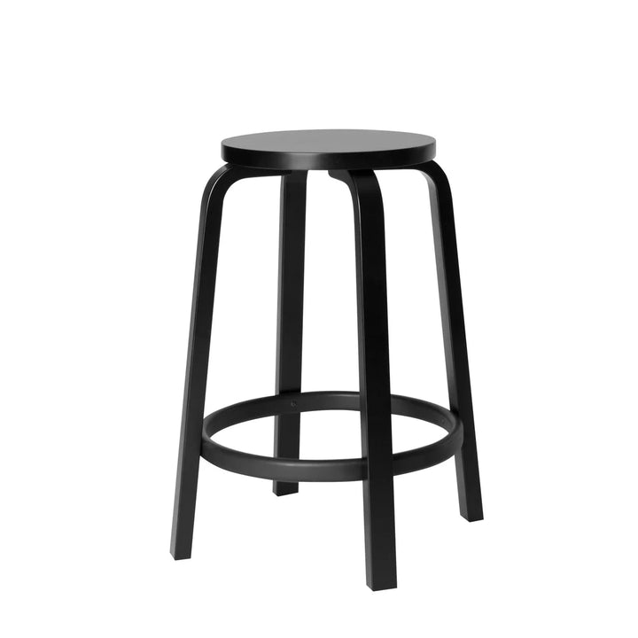 Alvar Aalto Bar Stool 64 - Artek Stools + Benches + Ottomans - Counter 25.6" - Black Lacquered - HORNE