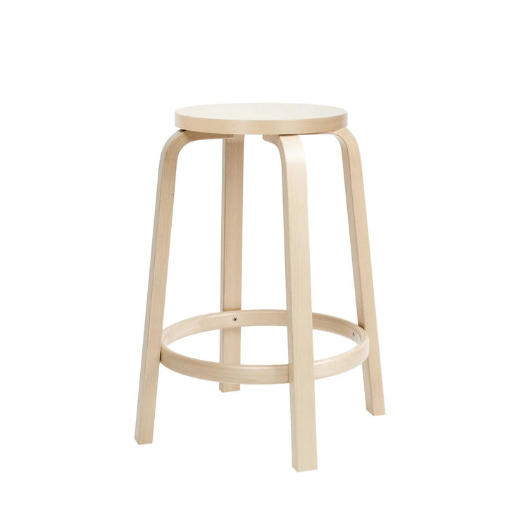 Alvar Aalto Bar Stool 64 - Artek Stools + Benches + Ottomans - Counter 25.6" - Birch/White Laminate - HORNE