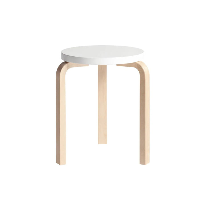 Alvar Aalto Stool 60 - Artek Stools + Benches + Ottomans - Birch/White Lacquered - HORNE