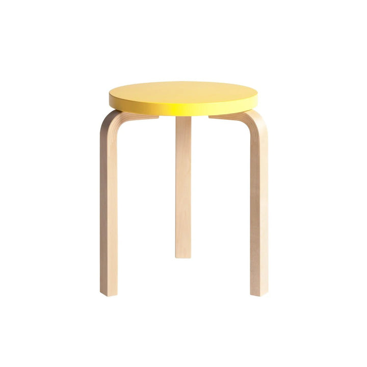 Alvar Aalto Stool 60 - Artek Stools + Benches + Ottomans - Birch/Yellow Lacquered - HORNE