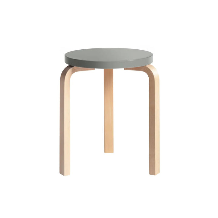 Alvar Aalto Stool 60 - Artek Stools + Benches + Ottomans - Birch/Grey Lacquered - HORNE