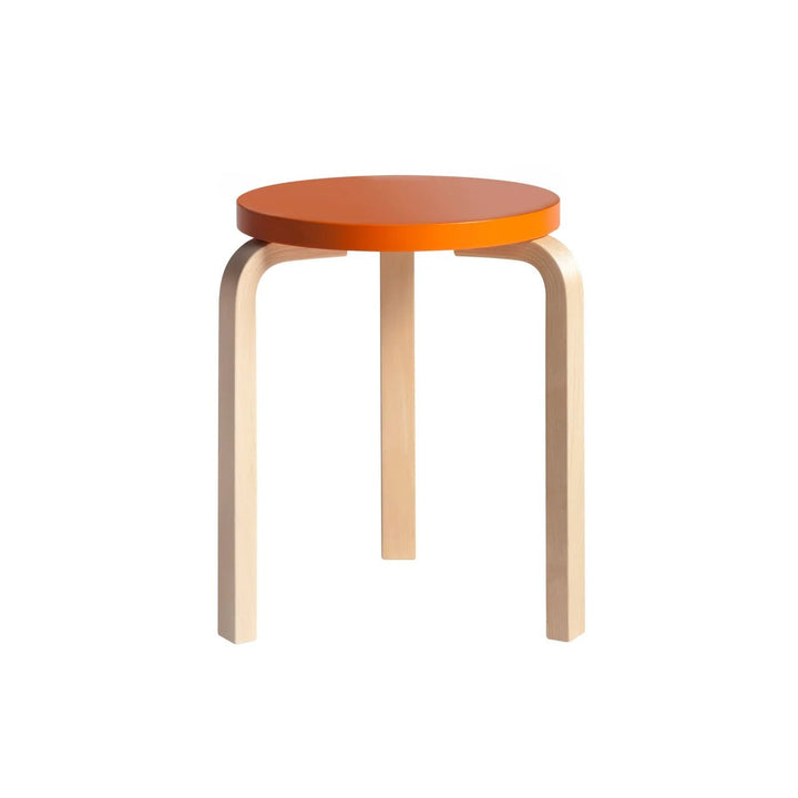 Alvar Aalto Stool 60 - Artek Stools + Benches + Ottomans - Birch/Orange Lacquered - HORNE