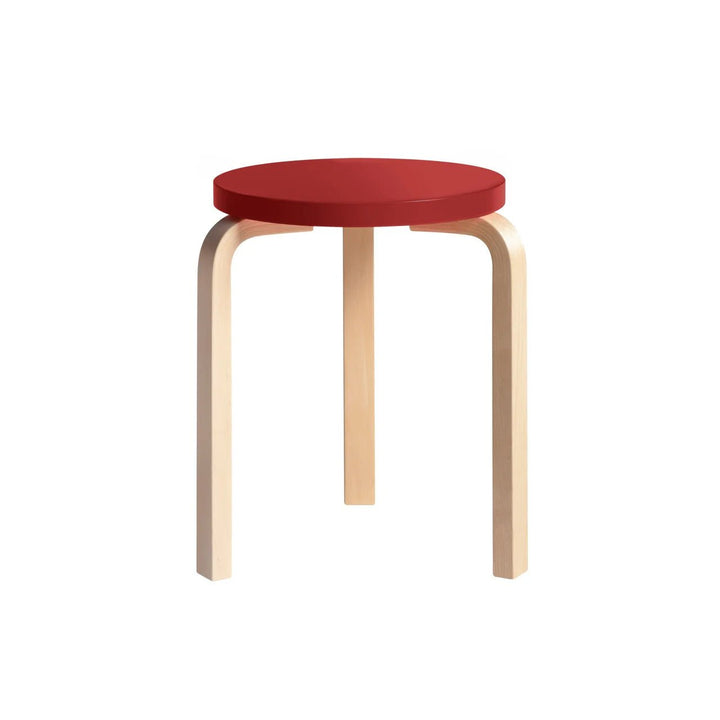 Alvar Aalto Stool 60 - Artek Stools + Benches + Ottomans - Birch/Red Lacquered - HORNE