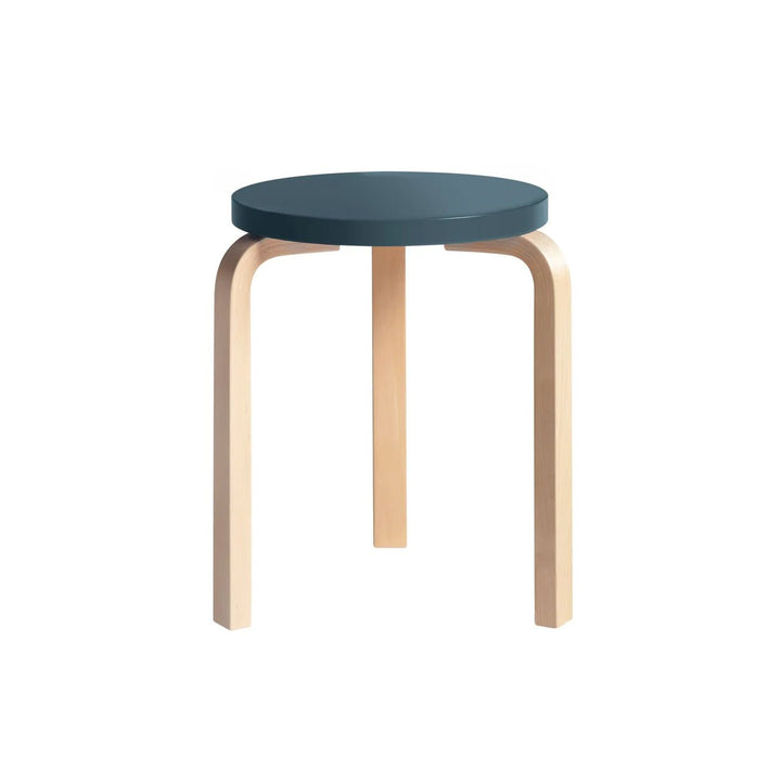 Alvar Aalto Stool 60 - Artek Stools + Benches + Ottomans - Birch/Blue Lacquered - HORNE