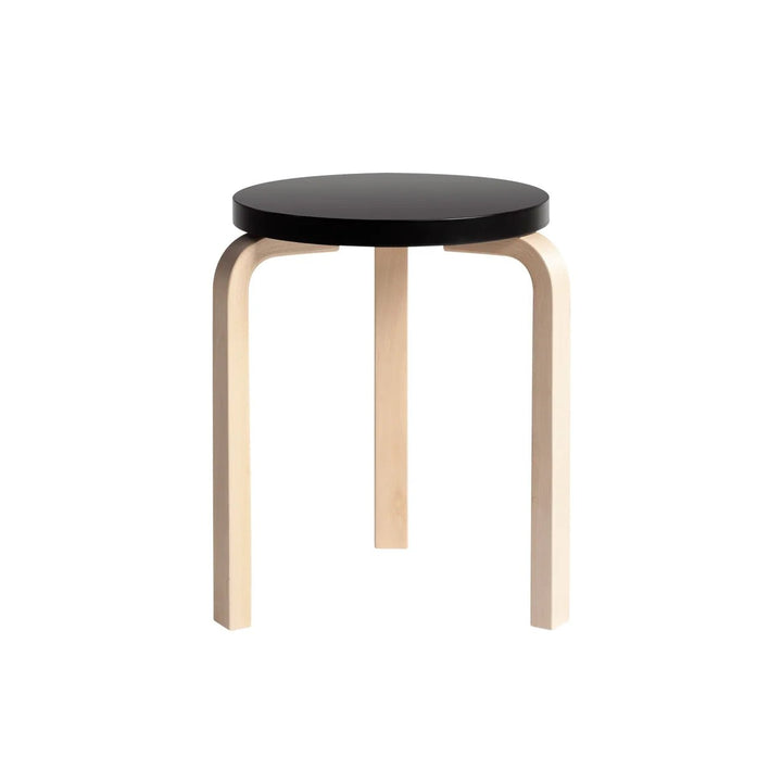 Alvar Aalto Stool 60 - Artek Stools + Benches + Ottomans - Birch/Black Lacquered - HORNE