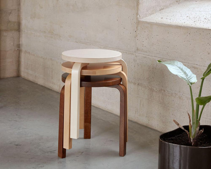 Alvar Aalto Stool 60 - Artek Stools + Benches + Ottomans - Walnut Stained - HORNE