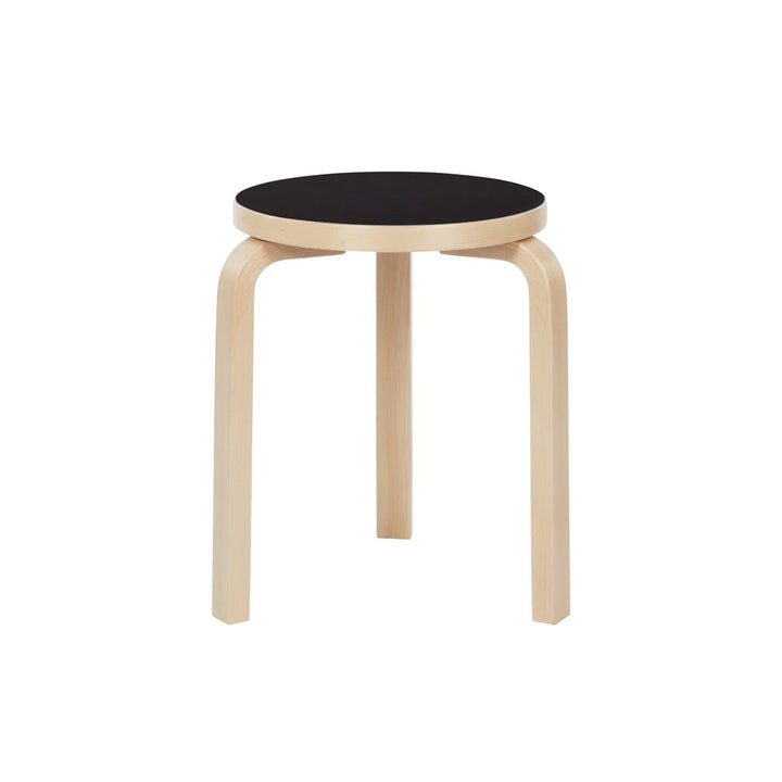 Alvar Aalto Stool 60 - Artek Stools + Benches + Ottomans - Birch/Black Linoleum - HORNE